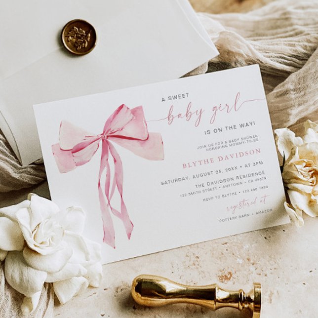 Convites Fita Rosa Rosa de Invasão do Chá de fraldas do Blu (Criador carregado)