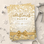 Convites Fita Xmas da Dourada Winter Glam Company<br><div class="desc">Elegante Formal Company & Corporate Christmas Party / Cocktail / modelo de Convite de festas Jante com Dourado Faux Foil Snowflakes Natal. Imprima seus amigos e colegas de trabalho com este design de convite sofisticado e elegante.</div>