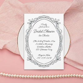 Convites Fitas de caneta e Tinta e Pérolas Texto Alt