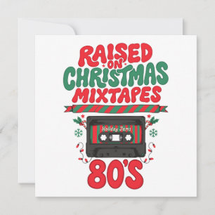 Convites Fitas de Natal dos Anos 80 Cassete Retro
