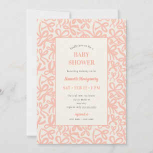Convites Fitas e Laços Rosa Terracota Suave Baby Shower