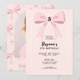 Convites Fitas Rosa Fofas Festa de Aniversário Cottage Coqu