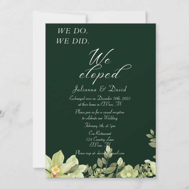 Convites Fizemos Elogiar Recepção de casamento (Frente)