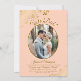 Convites Fizemos! Pêssego Coral e Recepção de casamento Dou