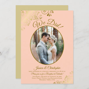 Convites Fizemos! Pêssego Coral e Recepção de casamento Dou