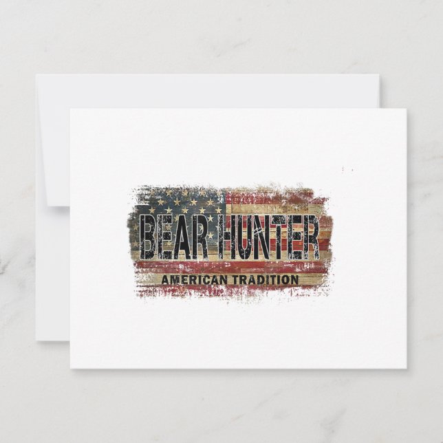 Convites Flag Bear Hunter americano (Frente)