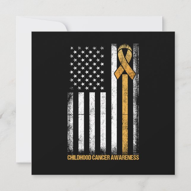 Convites Flag Childhood Cancer Awareness Gift (Frente)