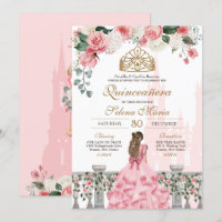Flair Floral Rosa & Ouro Princesa Conto de Fadas Q