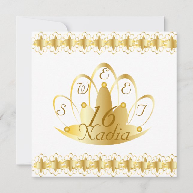 Convites Flamboyant Tiaras Sweet 16 Convidando-Cust. (Frente)