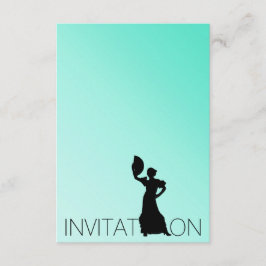 Convites Flamenco Latim Dance Party Mint Blue Ombre
