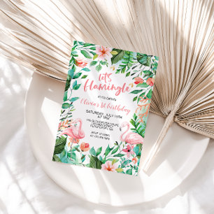 Convites Flamingle Tropical 1º aniversário flamingo Invitat