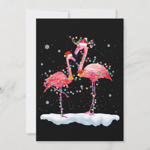 Convites Flamingo Árvore de Natal de Flamingo Chapéu de P