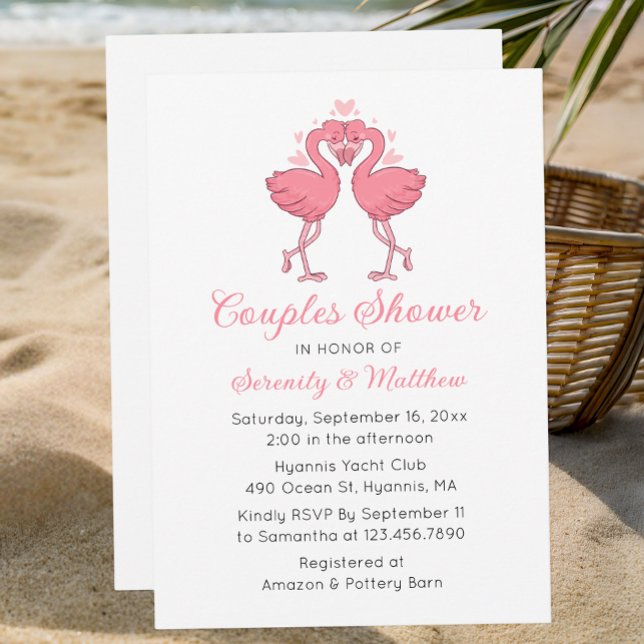 Convites Flamingo Beach Invite for Couples Bridal Shower (Criador carregado)