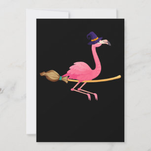 Convites Flamingo   Bruxa Flamingo Divertida Halloween