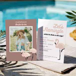 Convites Flamingo Cor-de-Rosa Deixa Chá de panela Flamingol