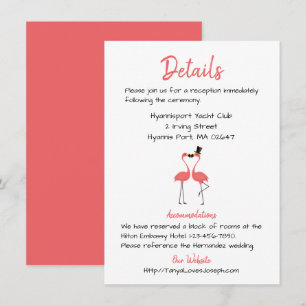 Convites Flamingo Cor-de-rosa Detalhes do Casamento Tropica