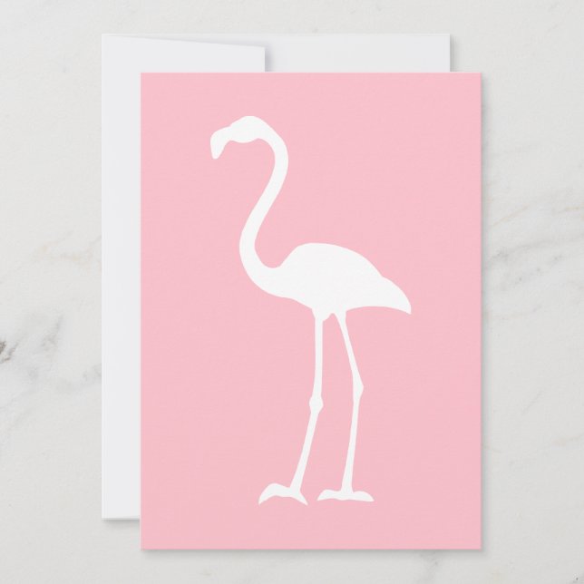 Convites Flamingo Cor-de-rosa e branco (Frente)