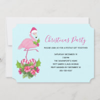 Flamingo cor-de-rosa no Natal Whimsso de Santa Hat