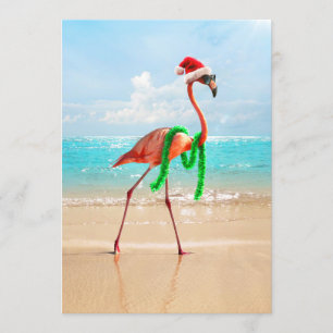 Convites Flamingo de Natal na Praia