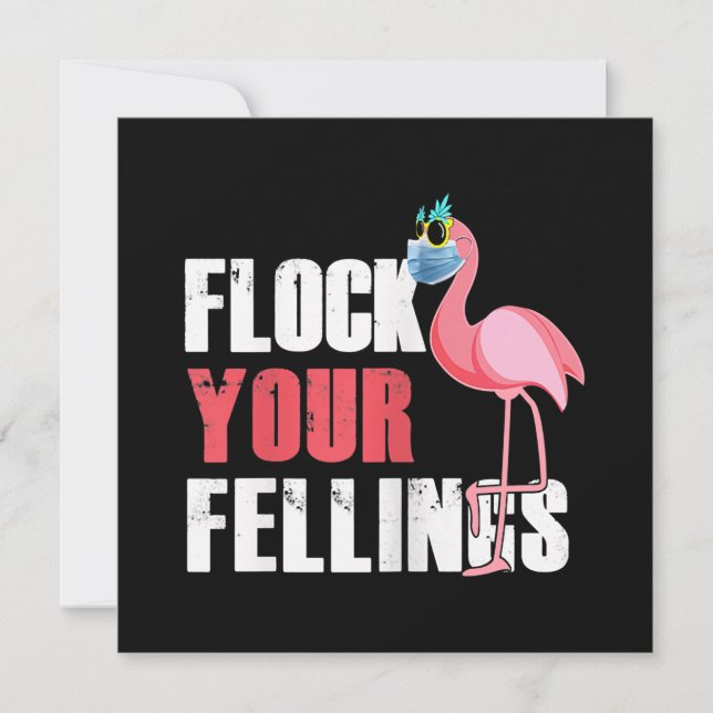 Convites Flamingo Engraçado para Mulheres Flocam Seus Senti (Frente)