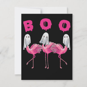 Convites Flamingo Fantasia do Halloween de Flamingo Boo