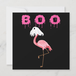 Convites Flamingo   Flamingo Boo Fantasma Halloween Feminin