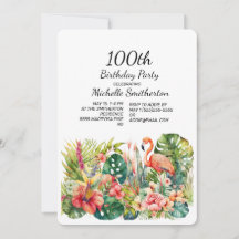 Flamingo Floral Tropical 100º Aniversário 