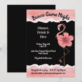 Convites Flamingo Girls Night Bunco, Rosa