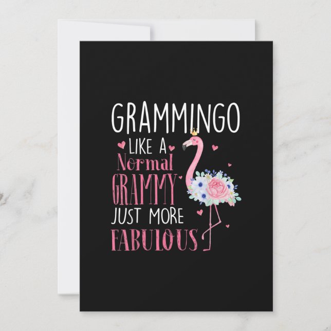 Convites Flamingo Grammingo Como Um Grammy Normal Engraçado (Frente)