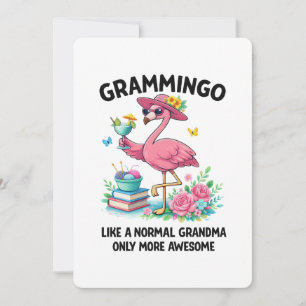 Convites Flamingo Grammingo Como uma Avó Normal Só que Mais