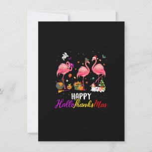 Convites Flamingo Happy HalloObrigadoMas Natal de Ação de G