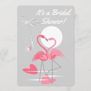 Convites Flamingo Love Chá de panela vertical