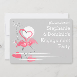 Convites Flamingo Love 'You are convidado' Noivado arredond