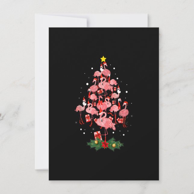 Convites Flamingo Natal Ornament Decor Engraçado Xmas (Frente)