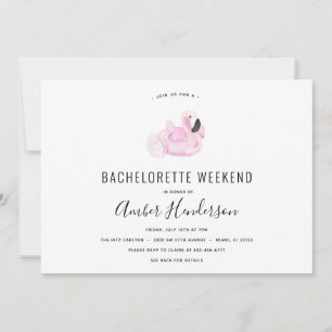 Convites Flamingo Piscina Float Bachelorette Itinerário