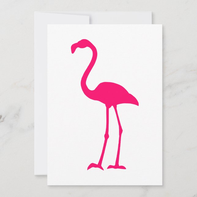 Convites Flamingo Rosa Brilhante (Frente)