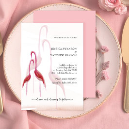 Convites Flamingo Rosa Dourado Exótico