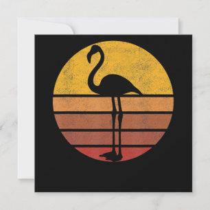 Convites Flamingo Sunset Trendy Animal Silhouette Flamingo