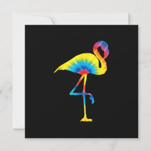 Convites Flamingo Tie Dye Arco-íris Estampa Pássaro Animal