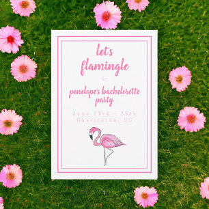 Convites Flamingo Vamos Flamingle Bachelorette Itinerário