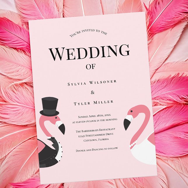 Convites Flamingo Wedding (Customize your flamingo wedding invitation.)