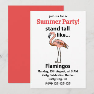 Convites Flamingos Ficam de Pé como Flamingos Flamingo