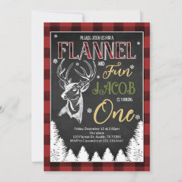 Convites Flannel e Divertido Primeiro Aniversário