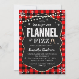 Convites Flannel e Fizz Chá de panela Buffalo xadrez