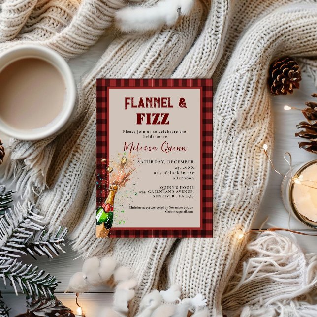 Convites Flannel & fizz chá de panela vermelho e preto no i (Criador carregado)