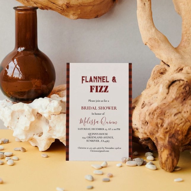 Convites Flannel & fizz chá de panela vermelho e preto no i (Criador carregado)