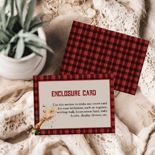 Convites Flannel & fizz inverno xadrez vermelha