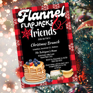 Convites Flannel Flapjacks e Friends Christmas Brunch