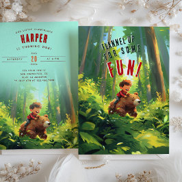 Convites Flannel para cima - Lumberjack First Festa de aniv