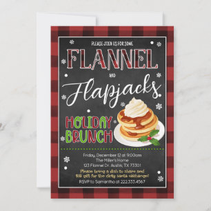 Convites Flannels Flapjacks Festa de Natal